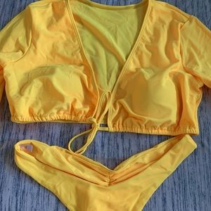2 piece short sleeve bikini